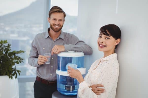 Executives remain hydrated at the office water cooler